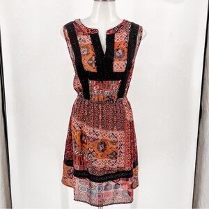 Miss Me multiple fabric dress lace back